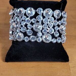 Elegant Silver Rhinestone Bracelet